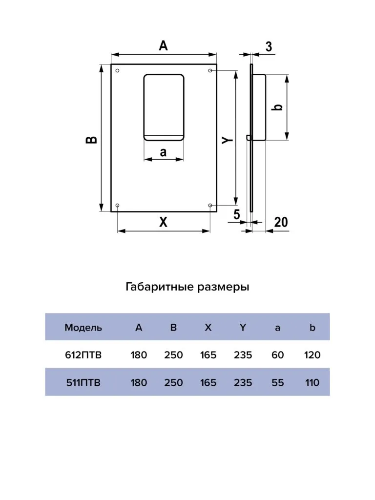 Площадка торцевая ЭРА 612ПТВ фланец 60х120 мм вертикальная 180х250 мм